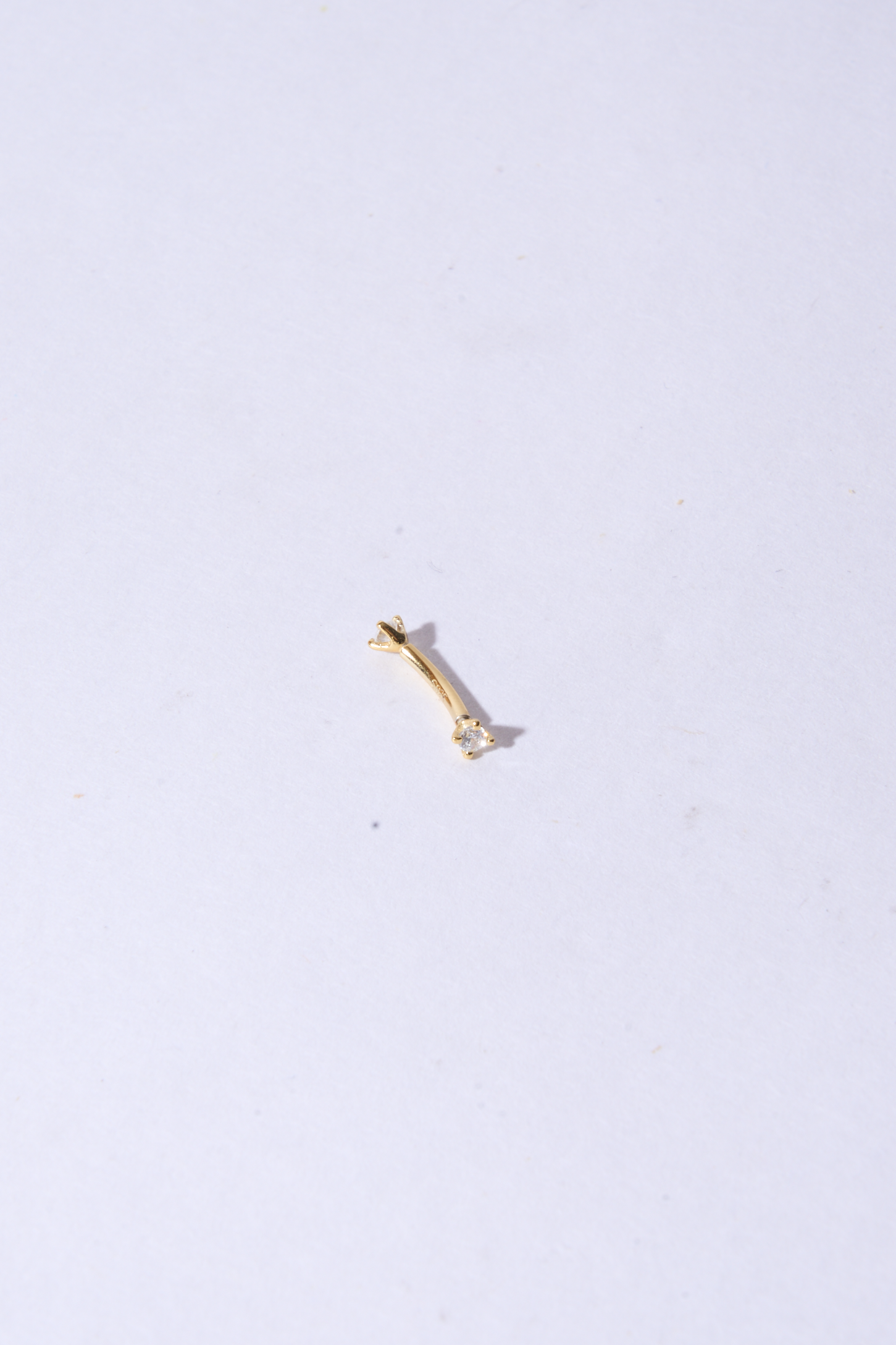 Piercing Cuadro Doble Zircón Dorado